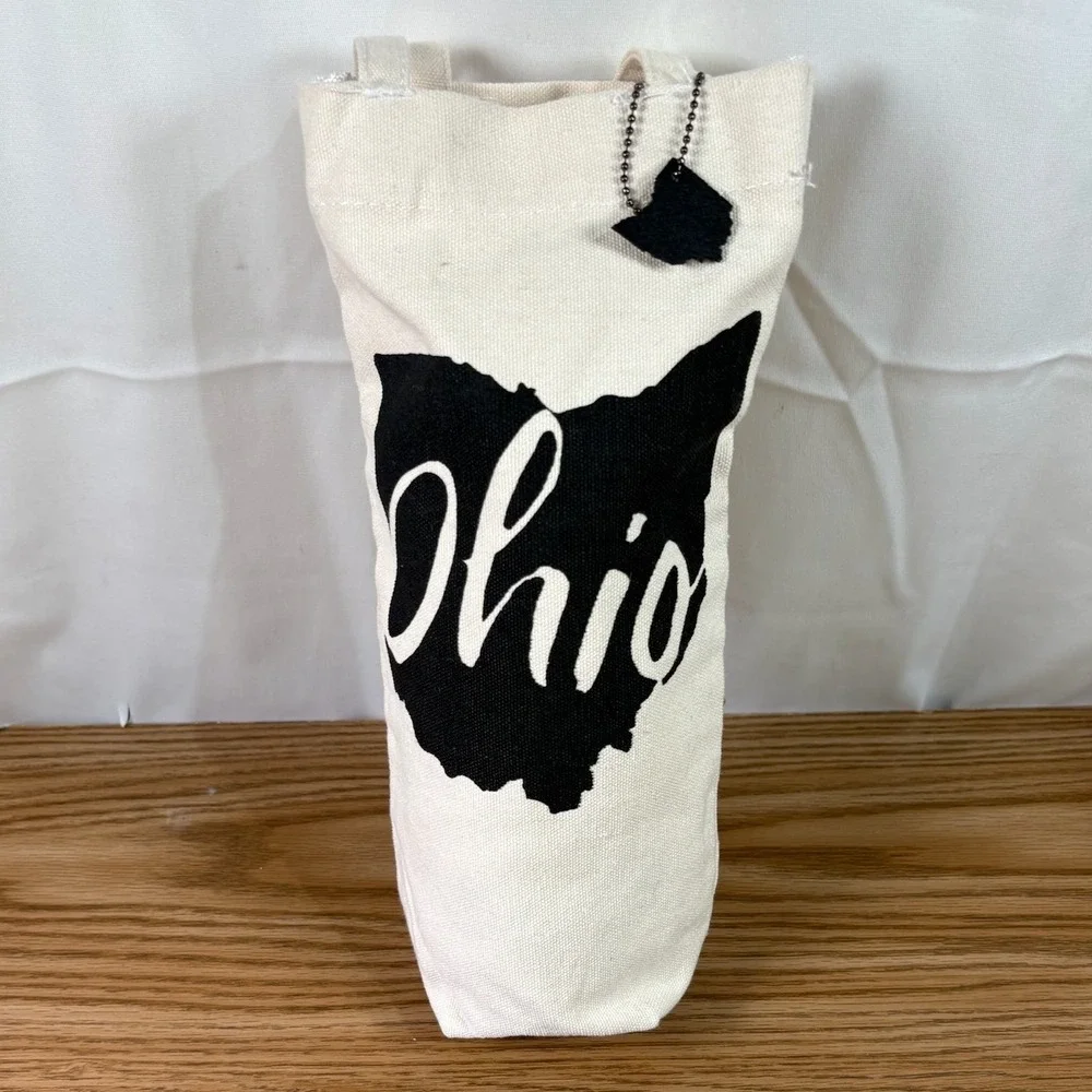 Canvas‎ Wine Bottle Bag Ohio State Map Graphic Tote